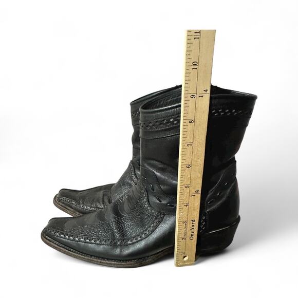 Los Altos Men's Lizard Skin European Western Square Toe Short Boots Size 8 EE - Picture 9 of 9